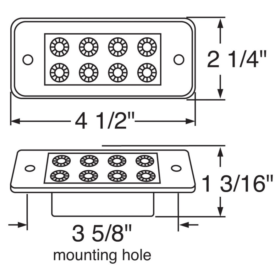 8 LED Freightliner Reflector Cab Light - Amber LED/Amber Lens