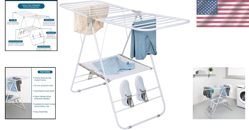 Portable Laundry Drying Solution - Sturdy Metal Frame