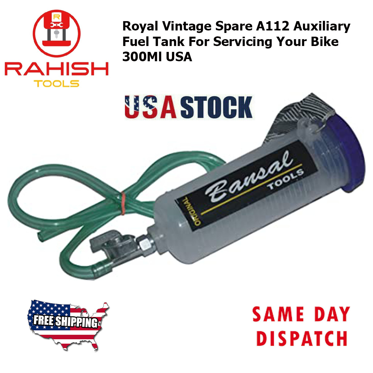 NEW Royal Vintage Spare A112 Auxiliary Fuel Tank For Servicing Your Bike 300Ml