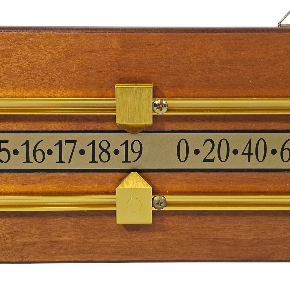 Rectangle Pool Billiard Table Snooker Scoreboard Walnut & Brass Man Cave Gift