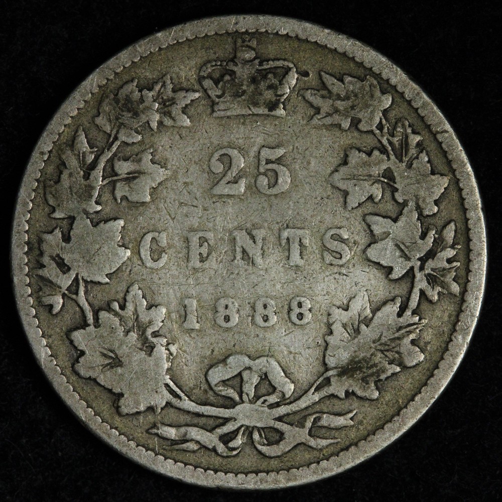 1888 Canada SILVER Twenty Five Cents E313 WKRCH
