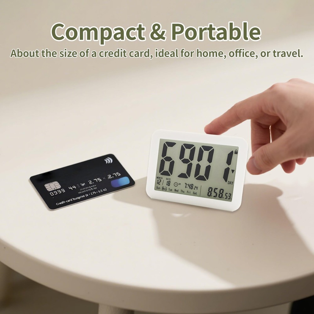 LUCKY TIME 9999 Days Digital Countdown Clock, Large Display LCD Timer & Real-...