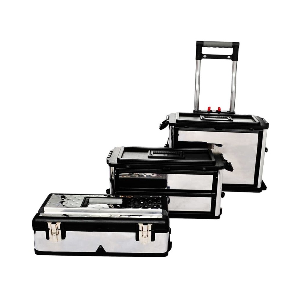 NNEVL 3-Part Rolling Tool Box with 2 Wheels