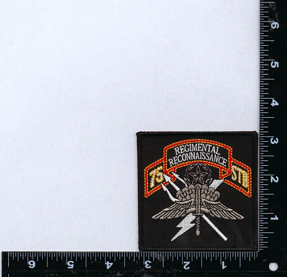 75th Infantry Regimental Reconnaissance Patch - Hook & Loop Backing - 3" X 3"