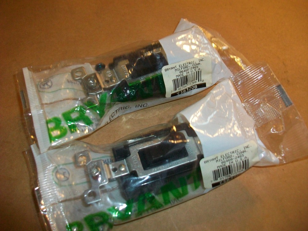 2pc Bryant 20amp Toggle Switch CSB320B NEW