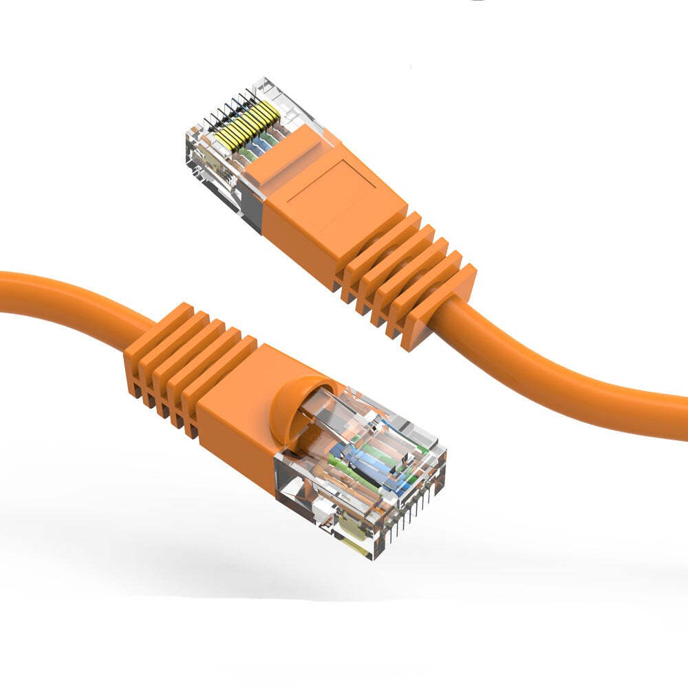 2Ft CAT5E UTP Ethernet Network Booted Cable Orange
