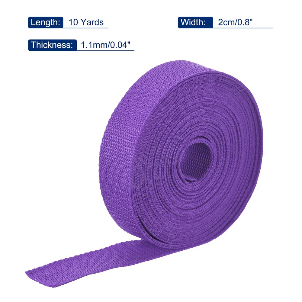 Lightweight Polypropylene Webbing Strap 0.8" 10 Yard Backpack Dark Purple