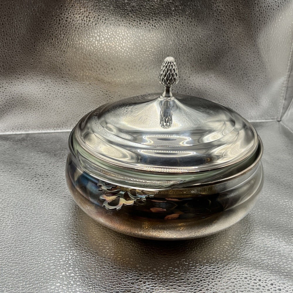 Vintage Reed & Barton Silver-Plated Covered Casserole with Pyrex Insert