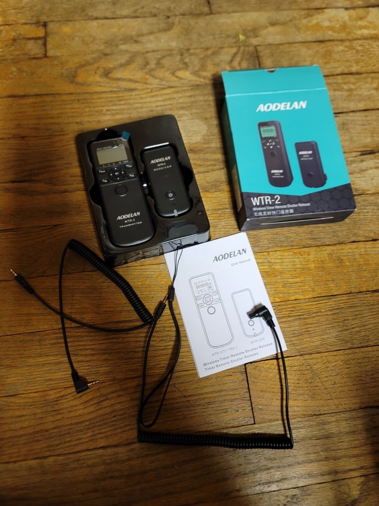 AODELAN WTR-2 Wireless Camera Shutter Release Timer Remote Control Complete