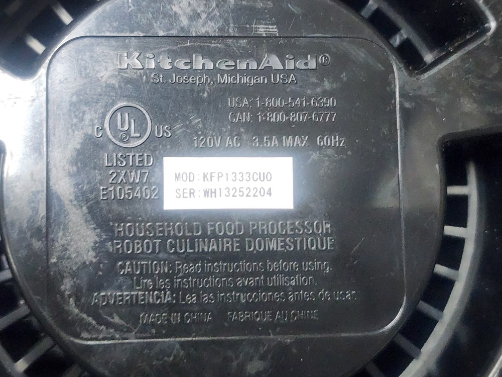 KITCHENAID FOOD PROCESSOR KFP1333CUO SILVER MOTOR BASE ONLY TESTED. WORKING M5.2