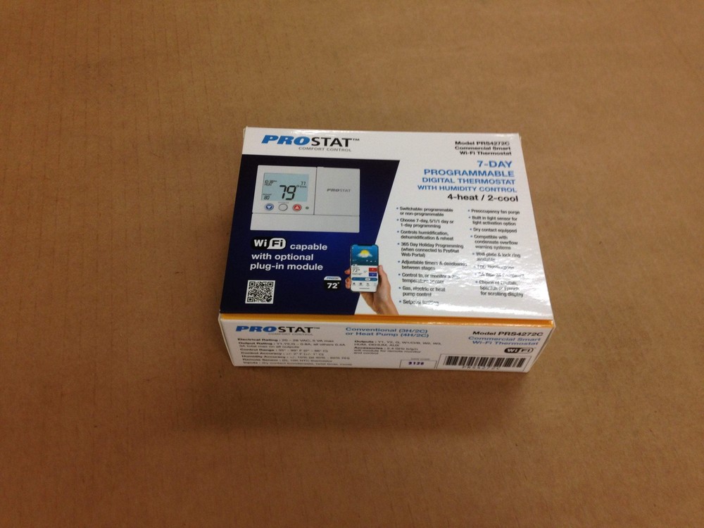 PROSTAT PRS4272C 7-Day Programmable Digital Thermostat w/ Humidity Control