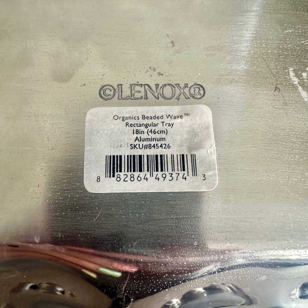 Lenox Rectangular Beaded Wave Large Tray 18.5”