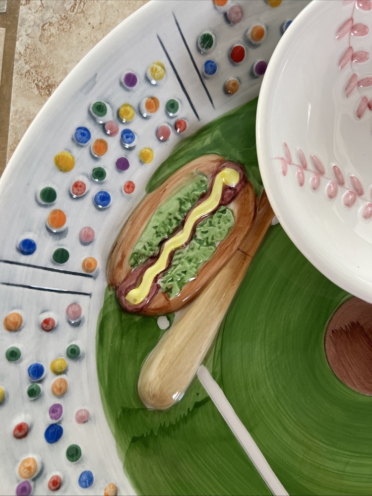 Baseball Stadium 3D Ceramic Chip and Dip Platter