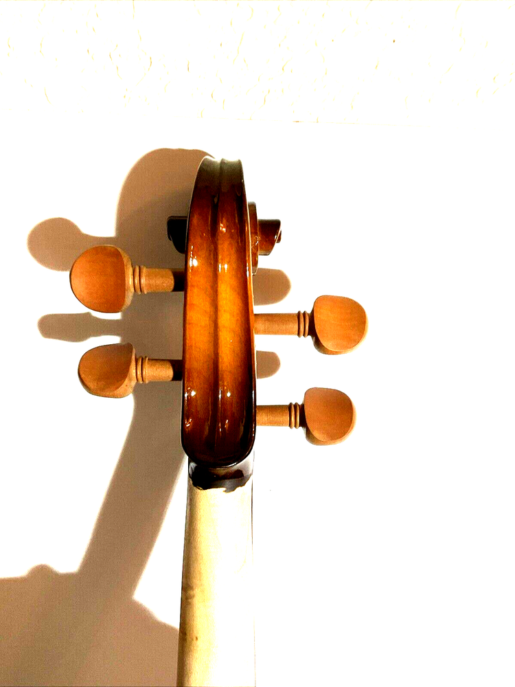Handmade Flamed Violin 4/4 Professional Solid Maple Wood Shoulder Holder, Bow