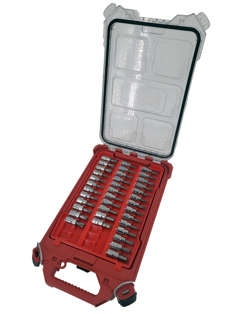 Milwaukee Packout LP Compact Compatible Husky 3/8" Bit Socket Set Tray