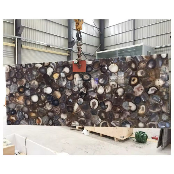 Natural Agate Geode Console Slab Top, Rectangle Agate Table Top, Home Decor