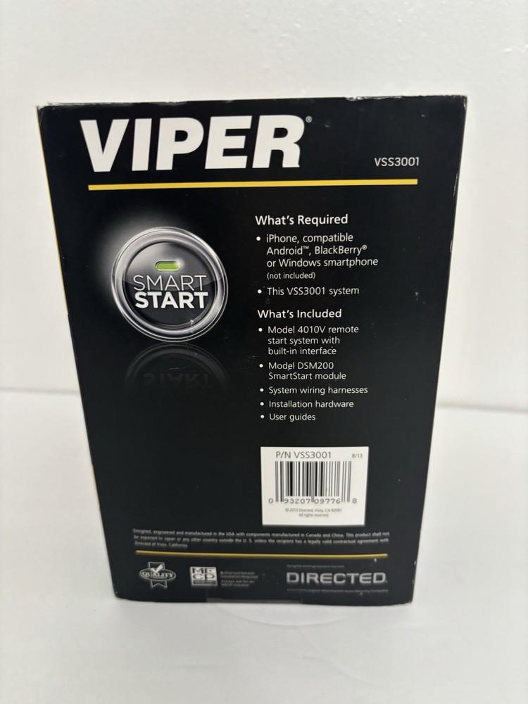 Viper VSS3001 SmartStart Remote Start & Keyless