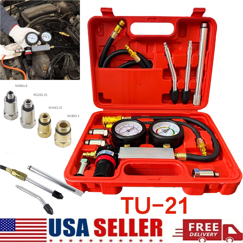 Multi-Function Cylinder Leak Down Tester Gasoline Engine Compression Gauge Test