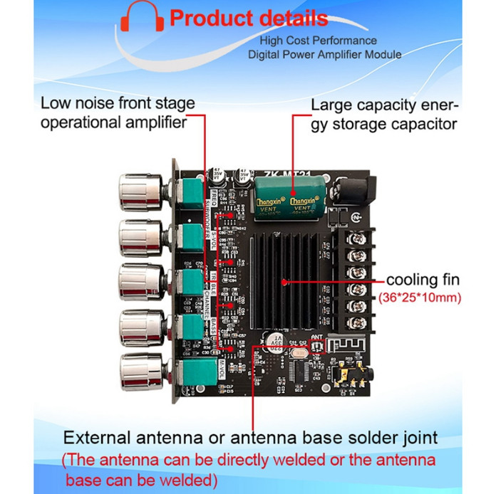 MT-21 Bluetooth Subwoofer Amplifier 2.1 Channel Audio Stereo Amplifier Module