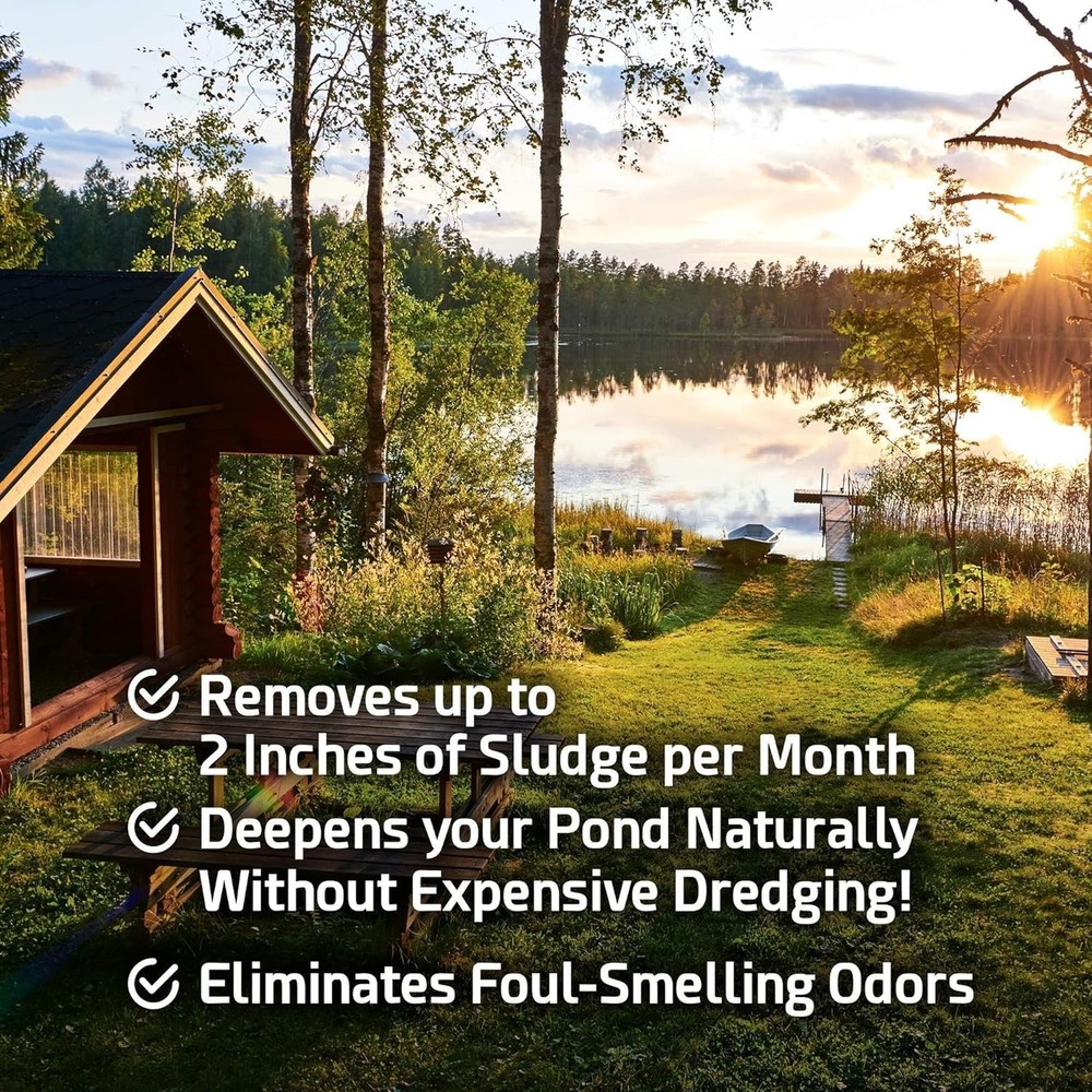 Eco-Friendly Pond Maintenance Solution - 10 Scoops, 50 Feet Coverage, USA Made