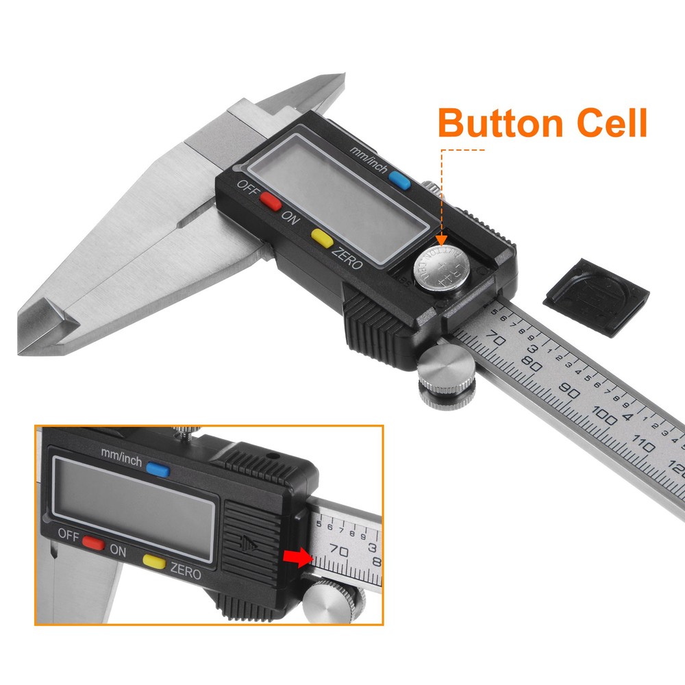 Digital Caliper 150mm/0-6 Inch Large LCD Screen Measuring Tool