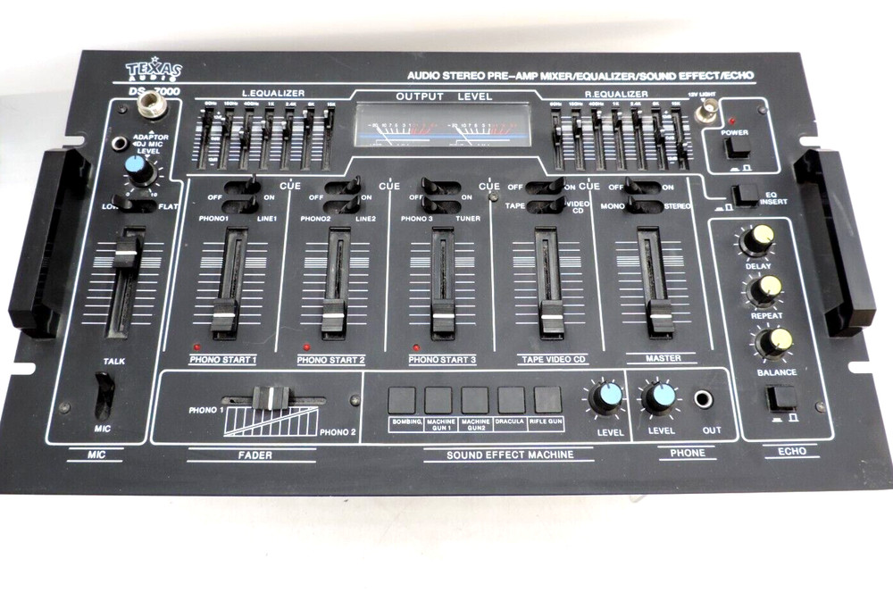 Texas Audio DS-7000 Audio Stereo Pre-Amp EQ Sound Effect Echo Unit / Untested
