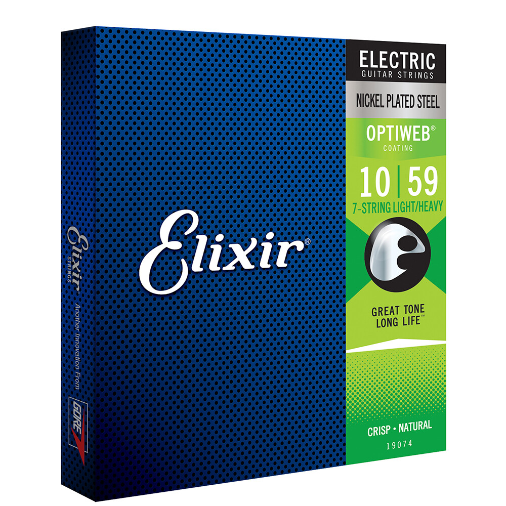 Elixir 19074 Optiweb Coating Electric Guitar Strings 7-String Light/Heavy 10-59