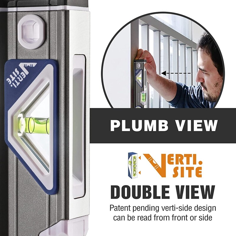 WORKPRO 10" Torpedo Level Aluminum Alloy Leveler Tool 3 Bubble Vials Verti. Site