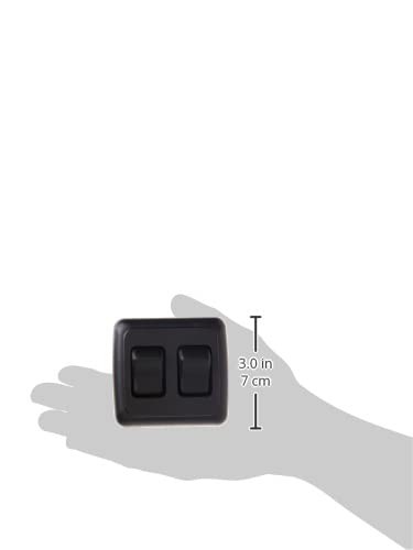 12235 Black Double SPST On-Off Switch with Bezel