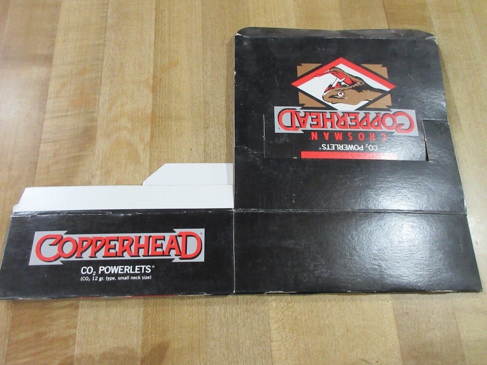 Crossman Copperhead Co 2 Powerlets 12 gr size Empty Box (w8)