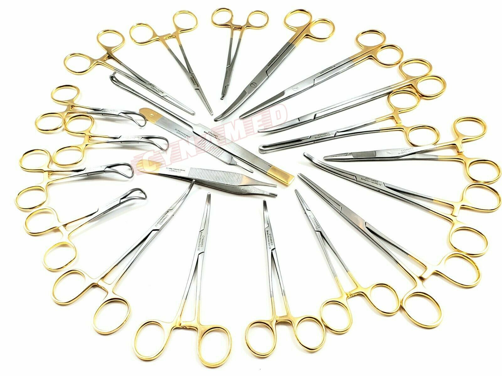 GERMAN 82 PCS GOLD HANDLE GENERAL SURGERY SPAY PACK DENTAL SURGICAL INSTRUMENTS