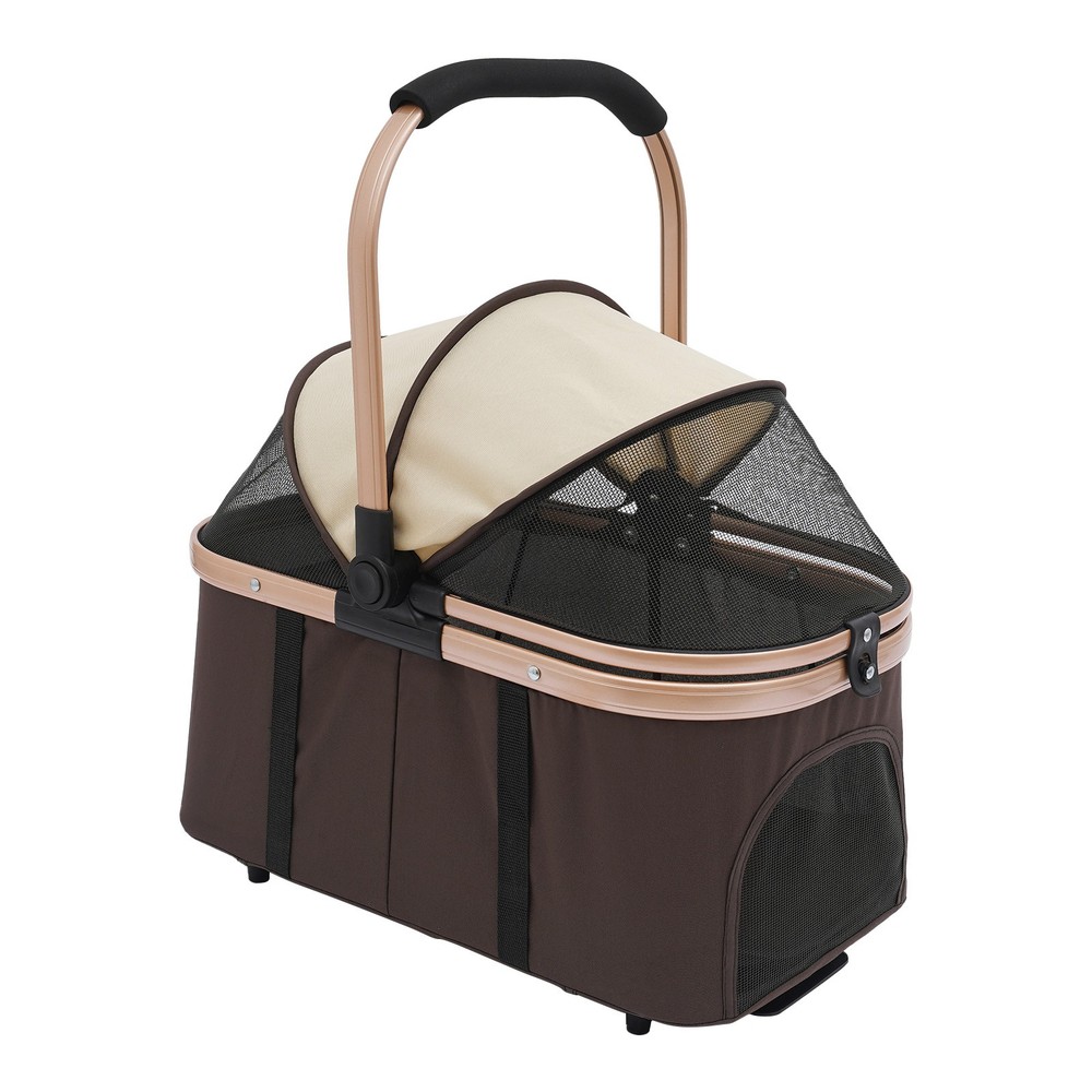 4-wheel Foldable Pet Stroller Adjustable Dog & Cat Stroller For Small&medium Dog