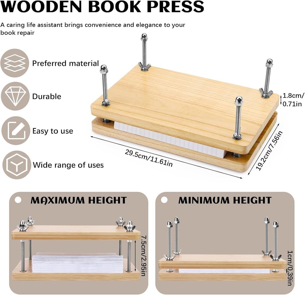 Book Press Bookbinding Tool Adjustable Paper Press For Binding Embossing