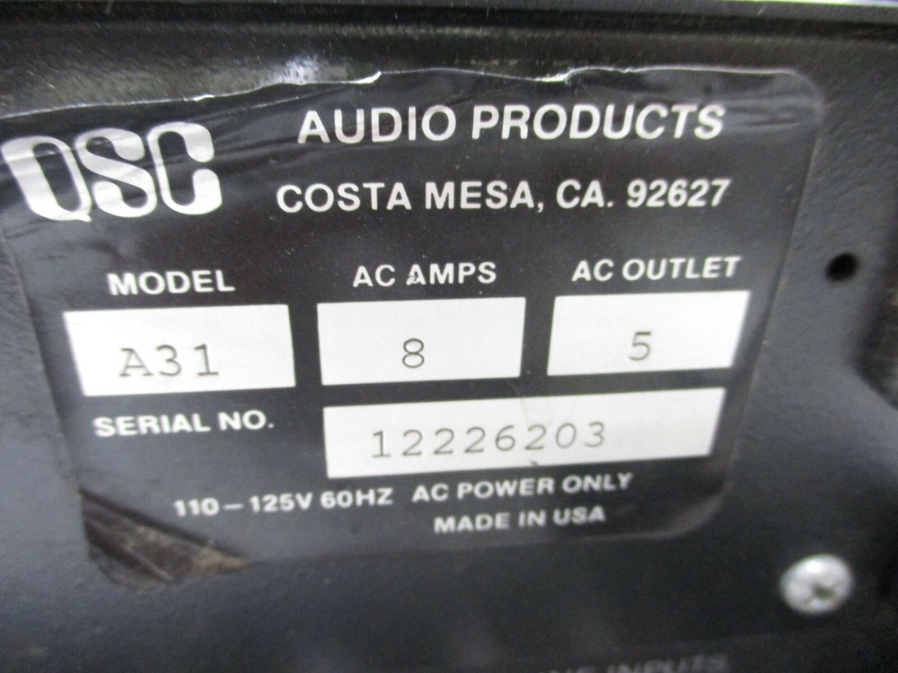 QSC A31 Power Amplifier 31 Amp