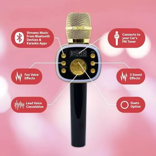 Carpool Karaoke Machine The Mic 2.0 - Wireless & Bluetooth Karaoke Microphone