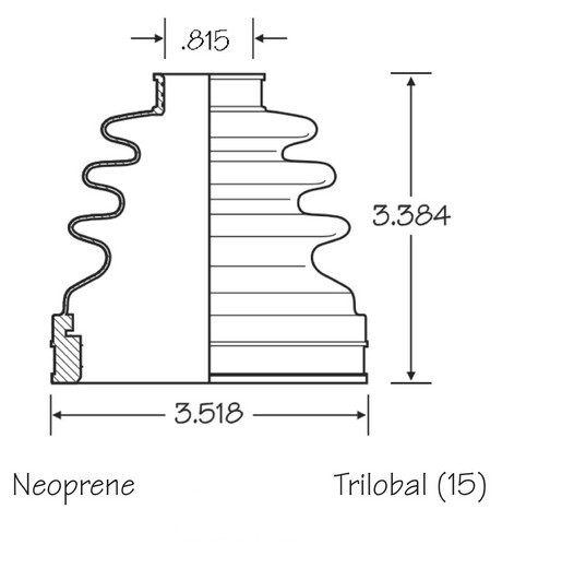 Front Inner CV Boot Repair Kit for Nissan LEAF 2013-2014 (see chart)