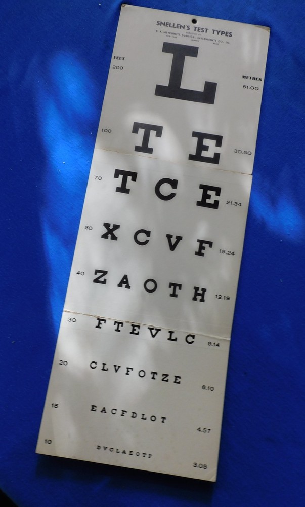 Snellen's Test Type Eye Chart