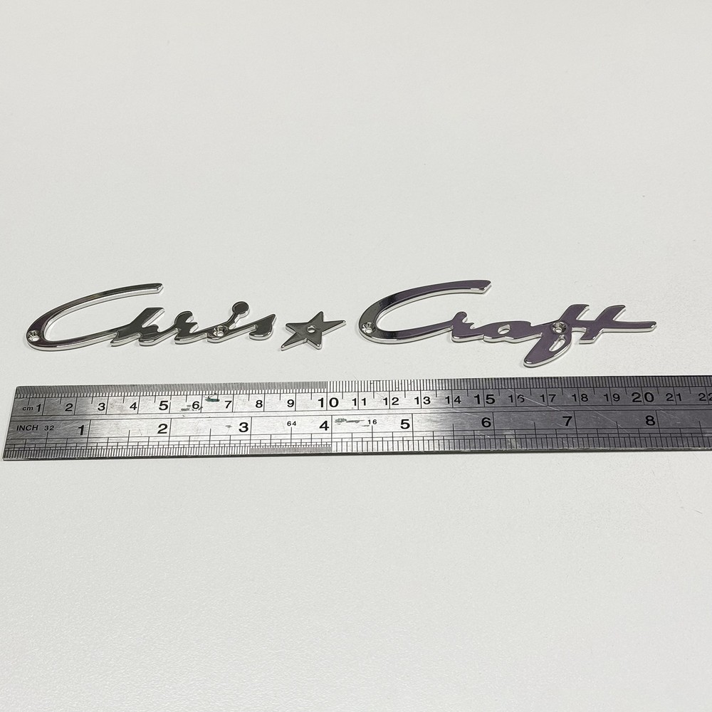 Chris * Craft Chrome Plated Badge Small Version Interior Marine Letter Markings