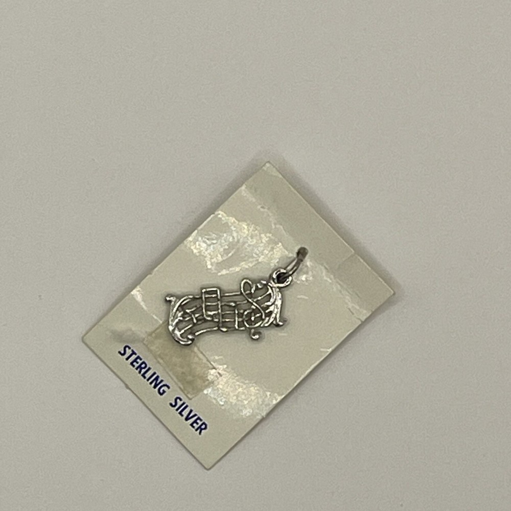 Sterling Music Bar Musical Notes Charm