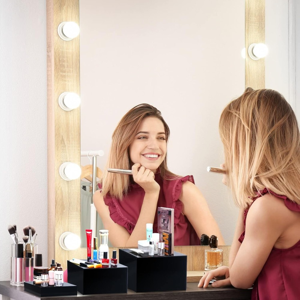 6 Pcs Acrylic Display Risers Acrylic Boxes Acrylic Display Nesting Cubes Black