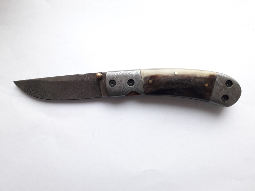Handmade Folding Knife Damascus Steel