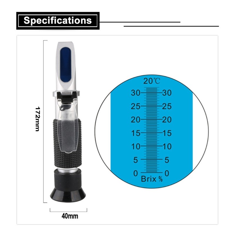 Portable Refractometer with ATC 0-32％ for Honey Moisture Brix Baume Easy Usage