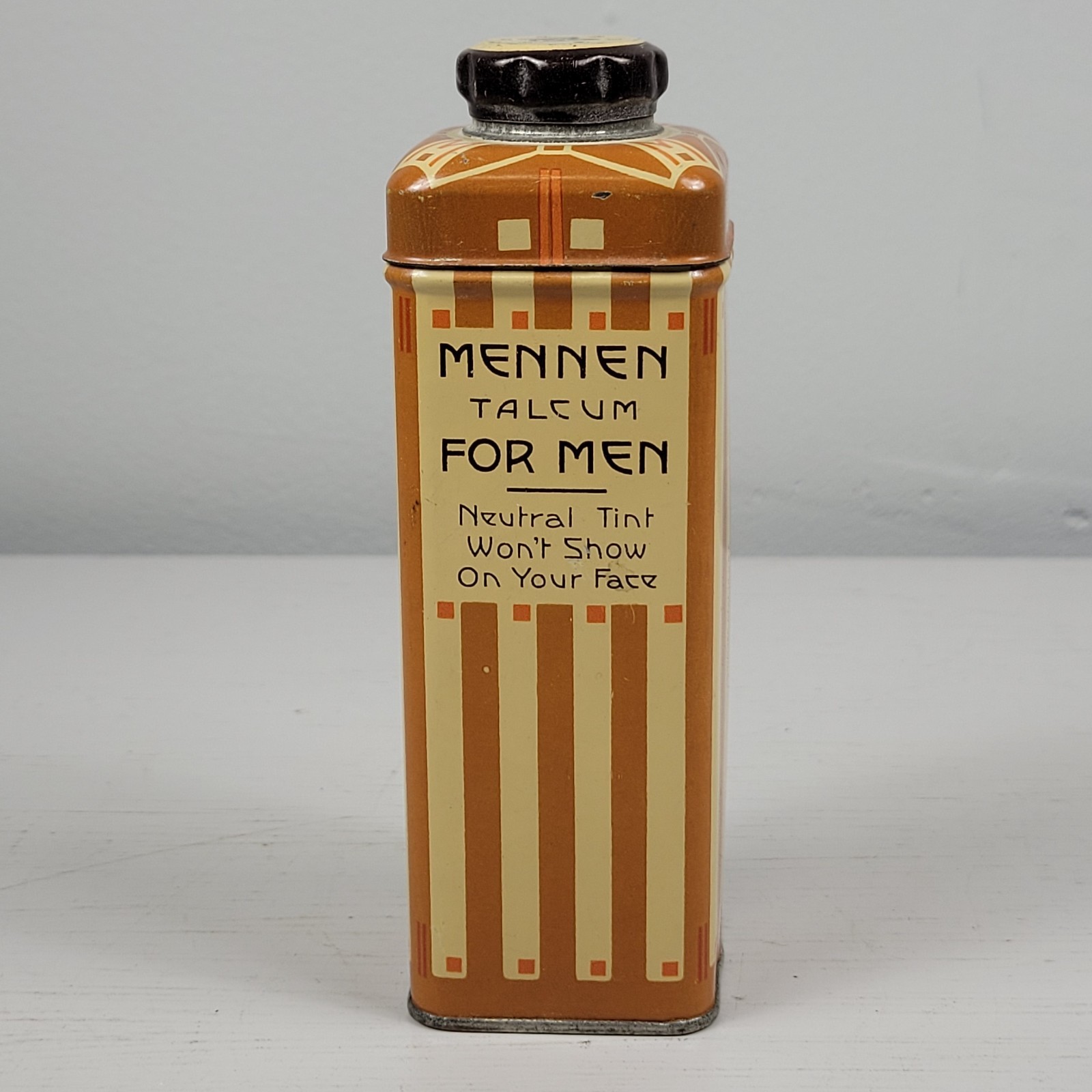 Vintage Mennen Talcum For Men Tin Stripes After The Bath USA 4 1/8oz