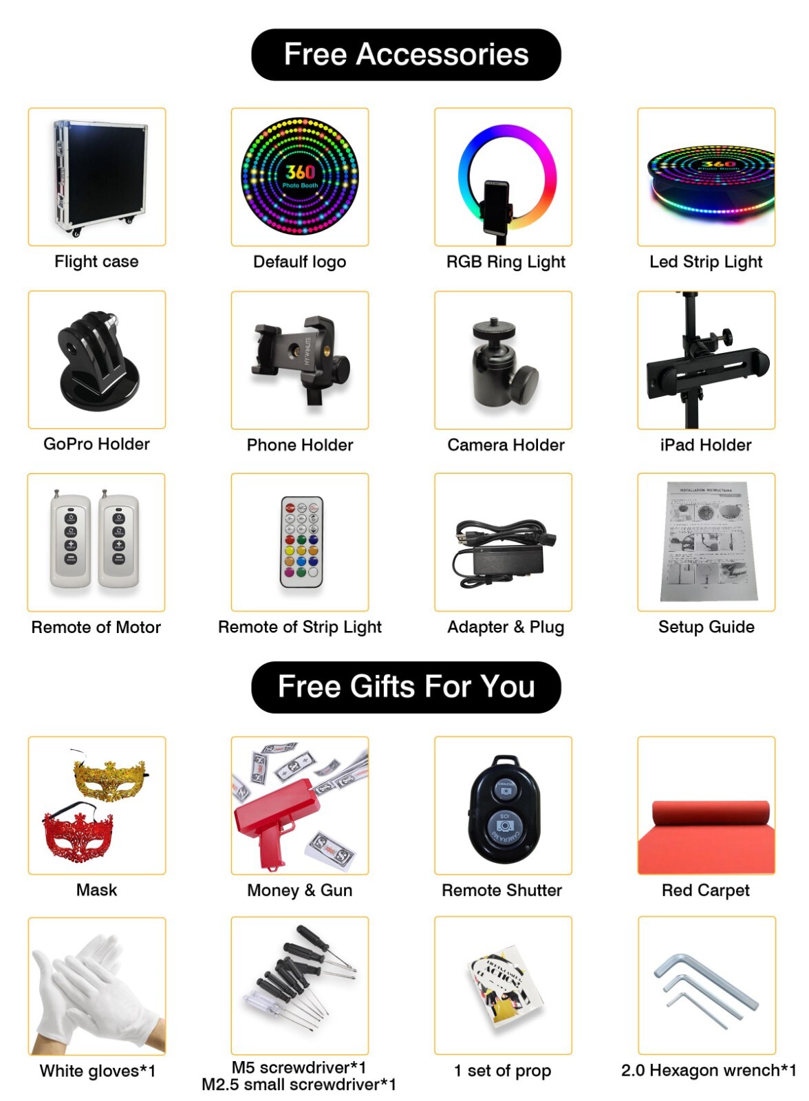 360 photo, video booth automatic, 60cm-68cm-80cm-100cm adjustable Rotating booth