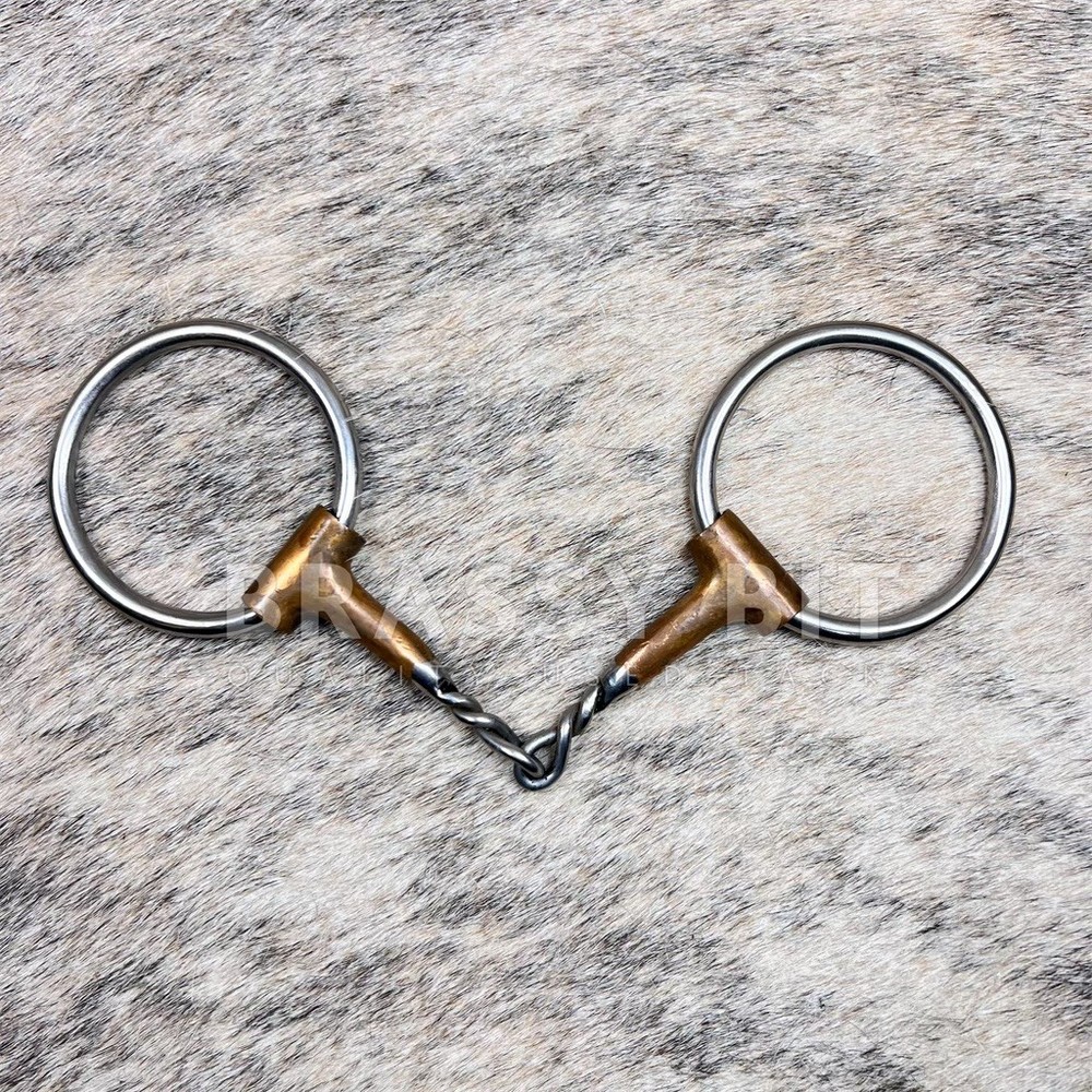 4 7/8" Bowman Twisted Weighted Ring Snaffle