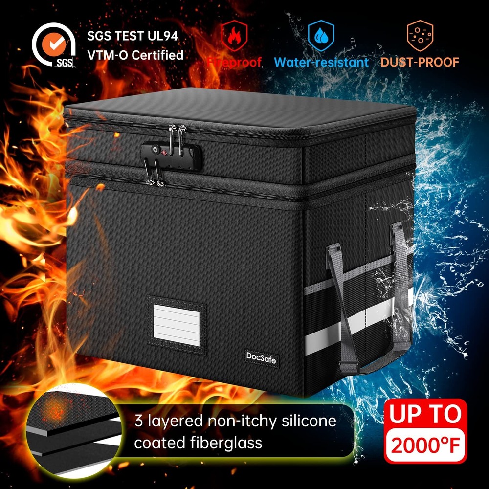 DocSafe Fireproof Document Box Set with Lock
