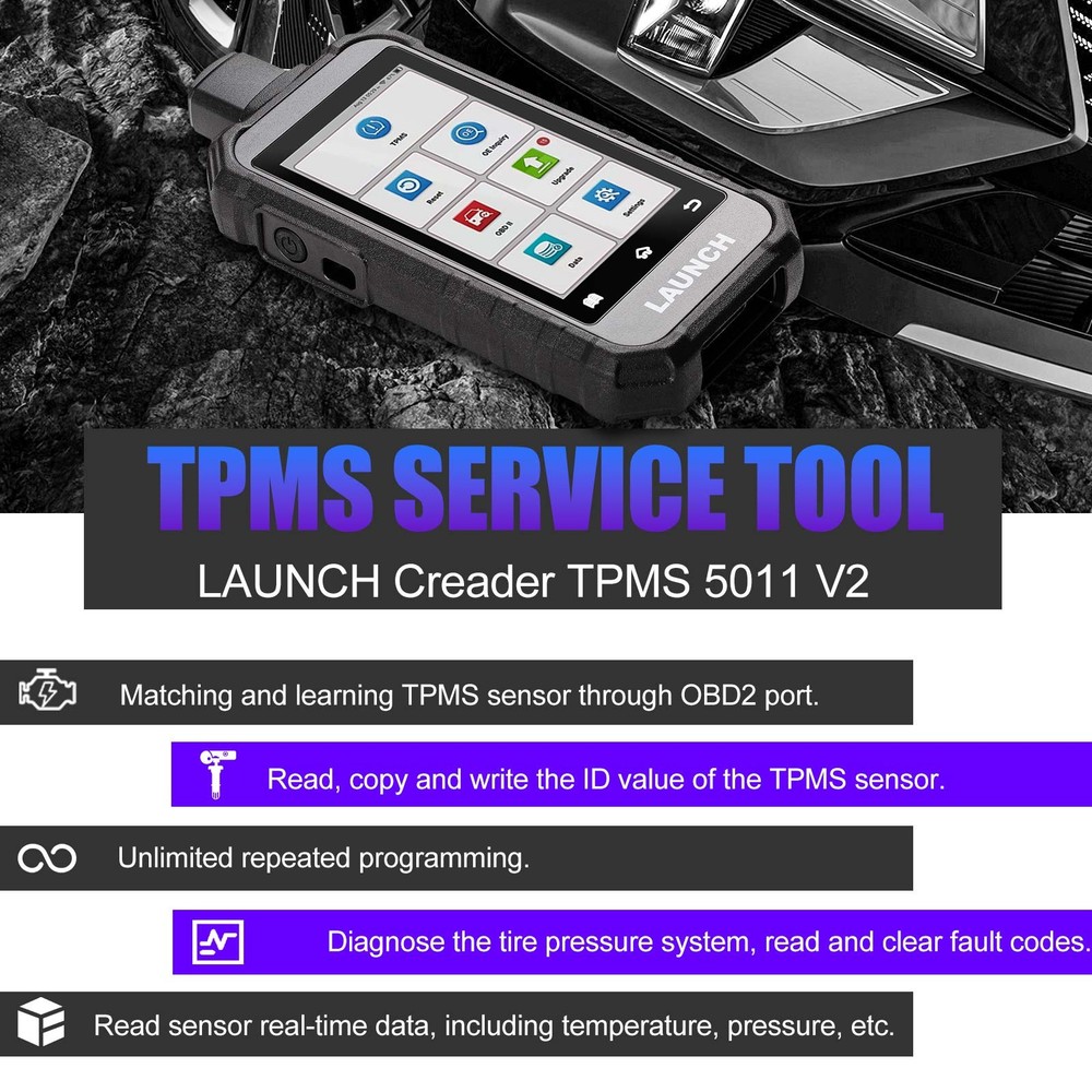 LAUNCH Creader TPMS 5011 V2 TPMS Tire Sensor Relearn/Reset/Activate Programming