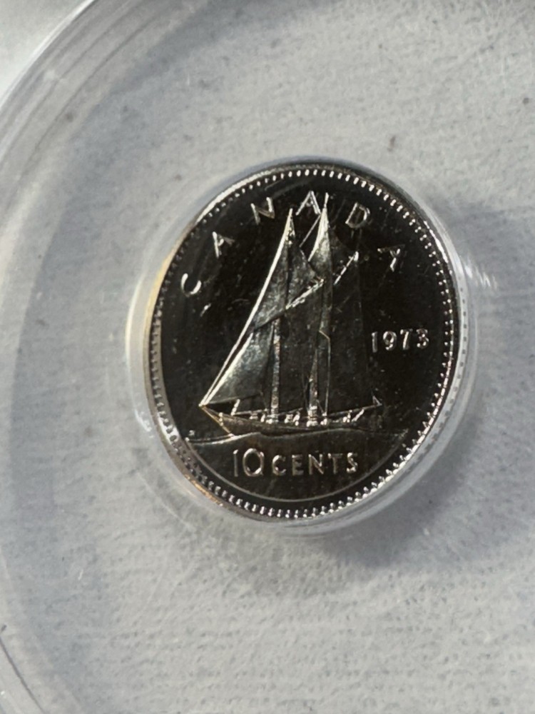 1973 Canada 10 Cents Proof Like Graded MS 68 by ANACS