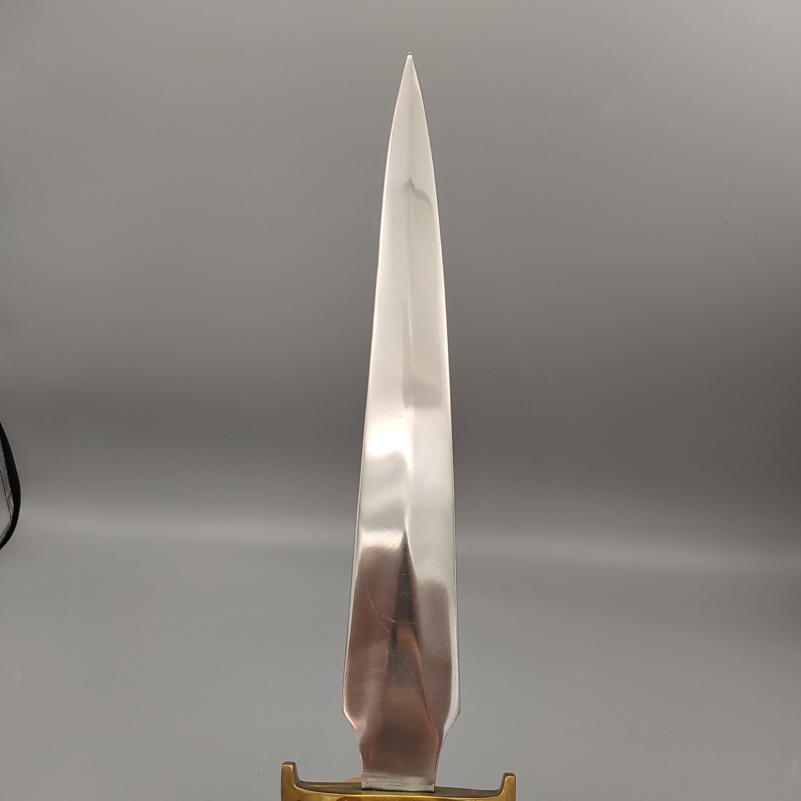 VTG Custom Arkansas Toothpick Knife Dagger w/ Sheath 19" walnut/brass handle 12"