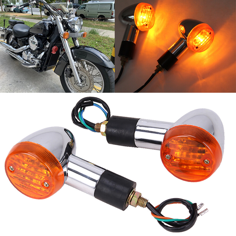 Amber Turn Signals Blinker For Honda Shadow VT750/1100/VTX 1300 1800 GL Valkyrie